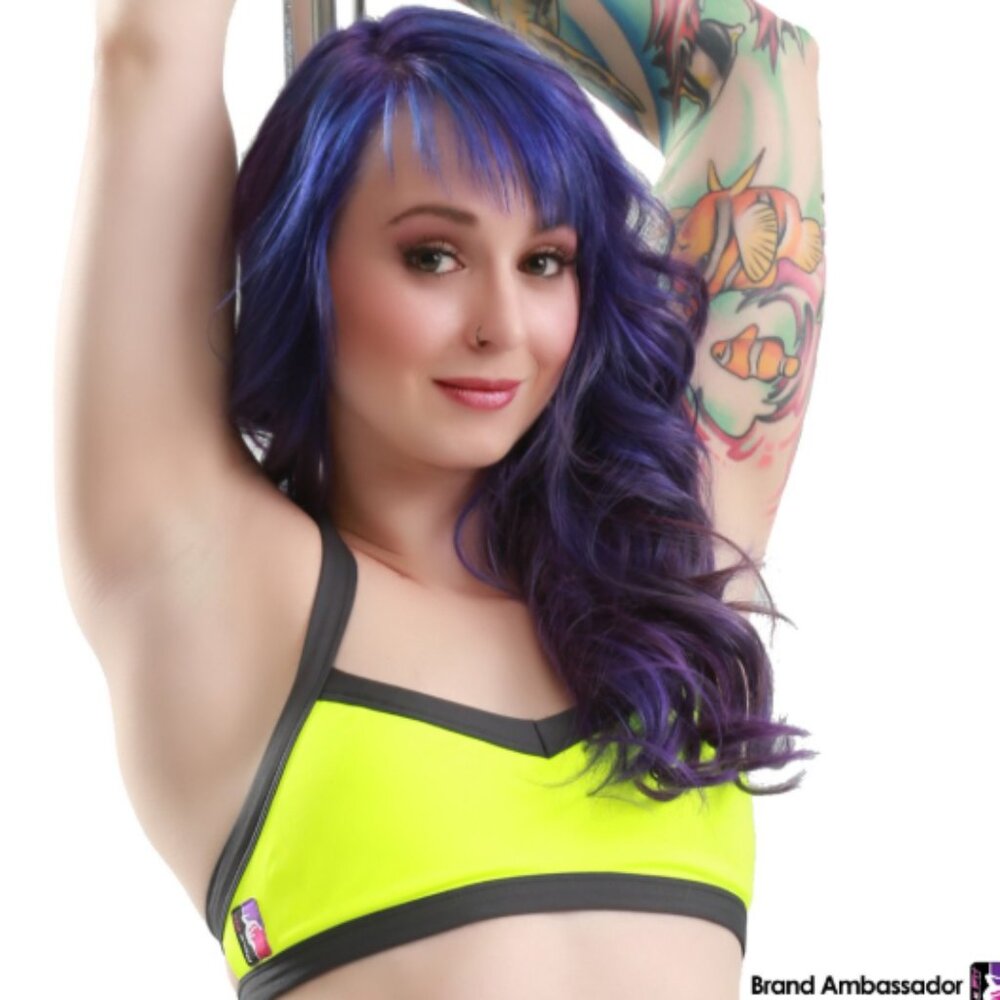 Bad Kitty Classic PoleFit V Front Pole Top Bra Can Add Pads Highlighter Yellow